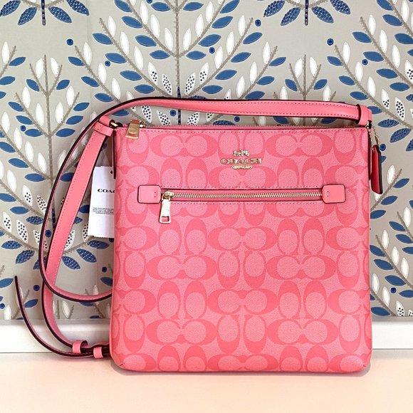 Coach Handbags - NEW Coach Rowan File Crossbody Purse Bag In Signature Canvas in Pink Lemonade